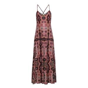 Alice & Olivia Alves Paisley Print Maxi Dress Women's Size 8 Adjustable Straps